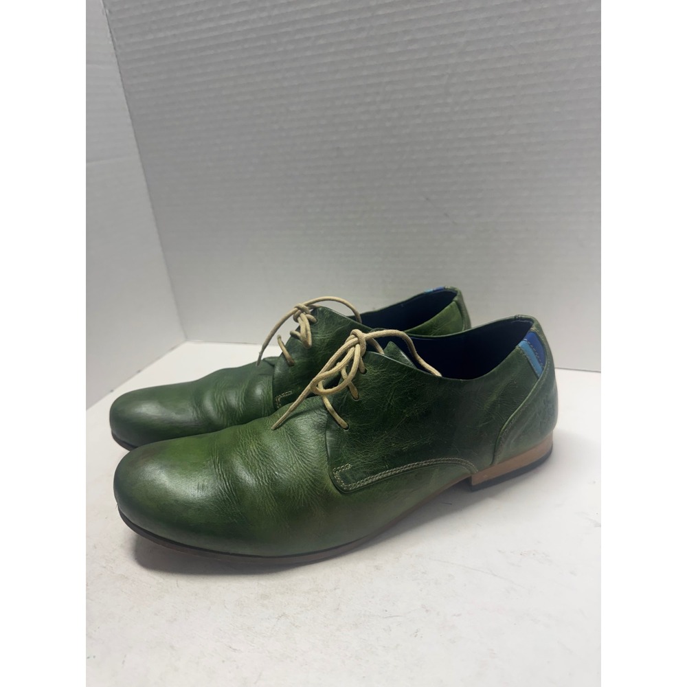 John Fluevog CBC Classic Derby Green Leather Lace Up Shoes GP92-01W Mens 8